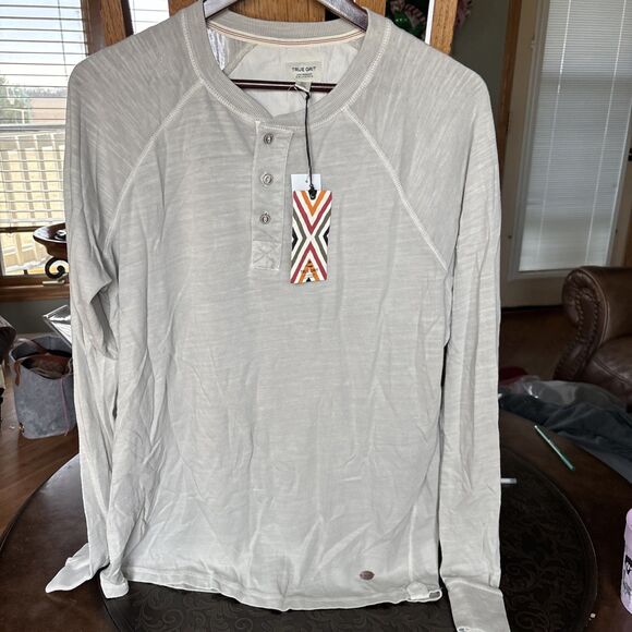 TRUE GRIT Pullover Shirt Mens XL Pullover Cotton Retro OFF WHITE New W/Tags - Picture 3 of 5